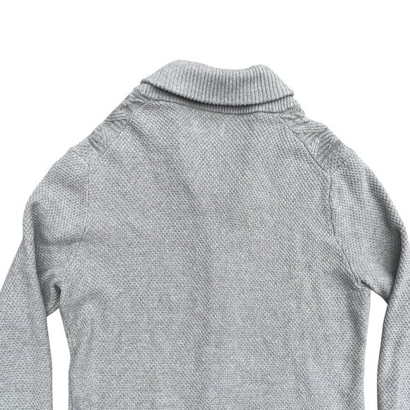 Club Room Cable Knit Shawl Collar Cardigan Men M Gray Grandpa Old Money Academia - Picture 11 of 16